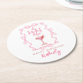 A Tiny Bit Older Scribbles Martini Birthday Party Runder Pappuntersetzer (Angewinkelt)