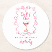 A Tiny Bit Older Scribbles Martini Birthday Party Runder Pappuntersetzer (Vorderseite)