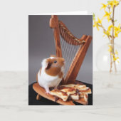 A Tiny Harpist’s Hello – Elegant Guinea Pig Card Karte (Gelbe Blume)