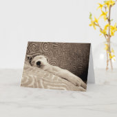 A Tired Dog Karte (Gelbe Blume)