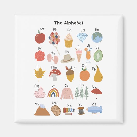 A to Z Alphabet mit Bildern Kinder Magnet (Vorne)