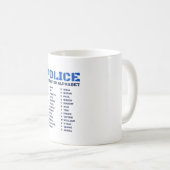 A to Z Alphabet Police Phonetic Dictionary Kaffeetasse (VorderseiteRechts)