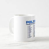 A to Z Alphabet Police Phonetic Dictionary Kaffeetasse (Vorderseite Links)