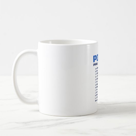 A to Z Alphabet Police Phonetic Dictionary Kaffeetasse (Links)
