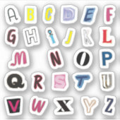 A to Z Alphabets Cutout Sticker Pack (Vorderseite)
