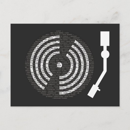 A to Z Turntable Dunkle Postkarte (Vorderseite)