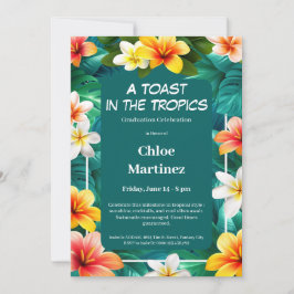 A Toast in thetropics | Tropical Graduation Party Einladung