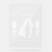 A Toast to Forever Personalized Wedding Acrylschild (Vorderseite)