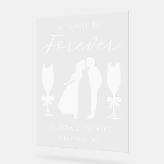 A Toast to Forever Personalized Wedding Acrylschild (Winkel)