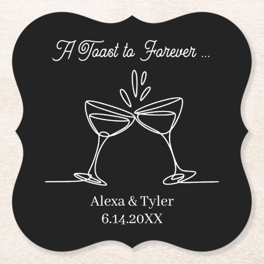 A Toast to Forever | Personalized Wedding Untersetzer (Vorderseite)