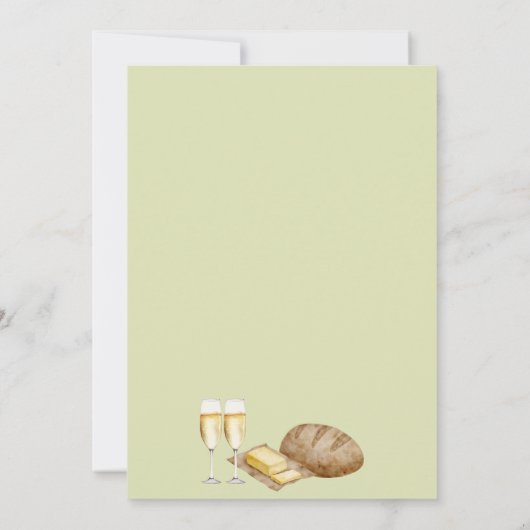 A Toast To The Bride Sage Butter Bridal Shower Einladung (Rückseite)