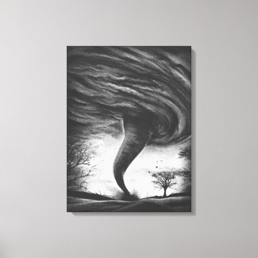 a tornado on a road in realistic style leinwanddruck (Vorderseite)