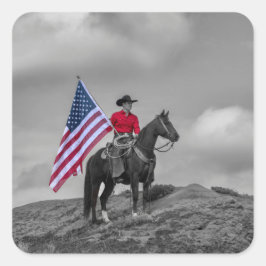 A Touch of Red, White and Blue -Light Switch Cover Quadratischer Aufkleber