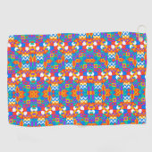 A towel with a vibrant colorful geometric pattern golfhandtuch (Horizontal)