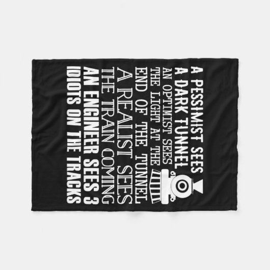 A Train Engineer And 3 Idiots Funny Joke Fleecedecke (Vorderseite (Horizontal))