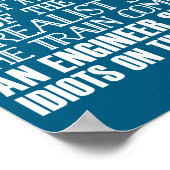 A Train Engineer And 3 Idiots Funny Joke  Poster (Ecke)