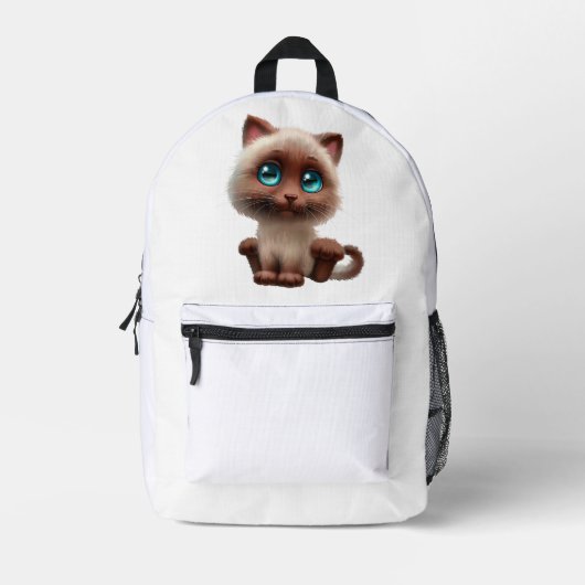 a travel backpack with a cute cat bedruckter rucksack (Vorderseite)