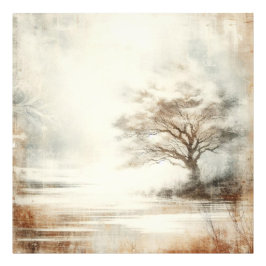 A Tree In The Mist Old Photo Graphic Design Fotodruck