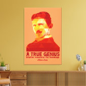 A True Genius - Nikola Tesla- Leinwanddruck (Insitu (Wohnzimmer))