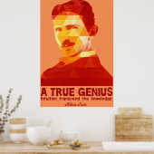 A True Genius - Nikola Tesla- Poster (Küche)