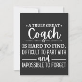 A Truly Great Coach is hard find Dankeskarte (Vorderseite)