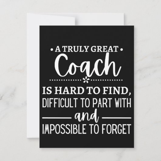 A Truly Great Coach is hard find Save The Date (Vorderseite)