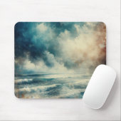 A Turbulent Ocean Scene Old Photograph Mousepad (Mit Mouse)