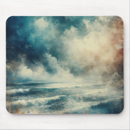 A Turbulent Ocean Scene Old Photograph Mousepad