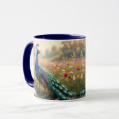 A Turquoise and Blue Peacock in Flowers Tasse (Vorderseite Links)