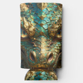 A Turquoise and Gold Dragon Mystical Selters Dosenkühler (Rückseite)