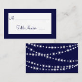 A Twinkle Lights Wedding Platzkarten (Marine) (Vorne/Hinten)