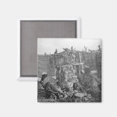 A Two Gun Battery während des Krimkriegs, c.1855 Magnet (Vorderseite/Rückseite)