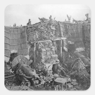 A Two Gun Battery während des Krimkriegs, c.1855 Quadratischer Aufkleber