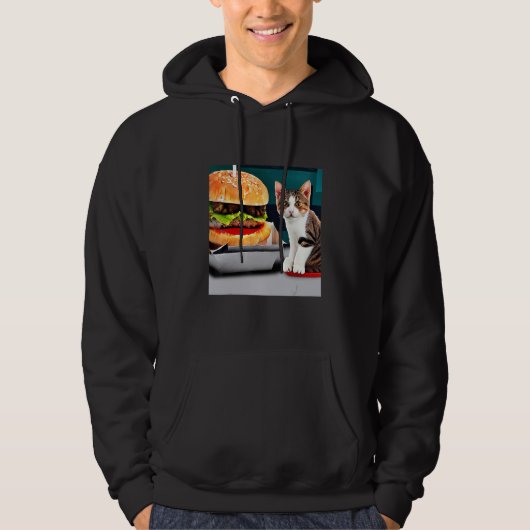 A Two Paw Feast Adorable Kitten Cat Kitty Burger D Hoodie (Vorderseite)