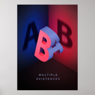 A und B 3d-Illustrationseffekt Poster