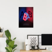 A und B 3d-Illustrationseffekt Poster (Heimbüro)