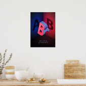 A und B 3d-Illustrationseffekt Poster (Küche)