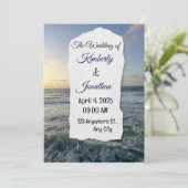 A unique beach wedding invitation einladung (Stehend Vorderseite)