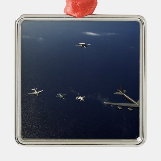 A US Air Force B-52 Stratofortress Flugzeug 3 Silbernes Ornament (Vorne)