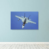 A US Navy F/A-18F Super Hornet im Flug Leinwanddruck (Insitu (Holzboden))