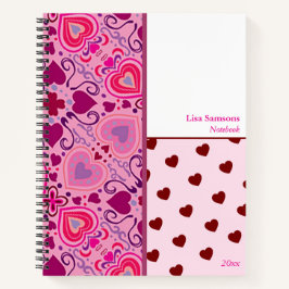 A Valentine's Day Hearts Pattern Notebook Notizblock