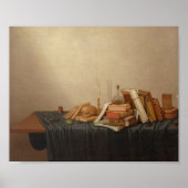 A Vanitas mit Büchern und Schädel | Gerrit van Vuc Poster (Vorne)