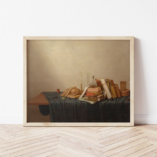 A Vanitas mit Büchern und Schädel | Gerrit van Vuc Poster