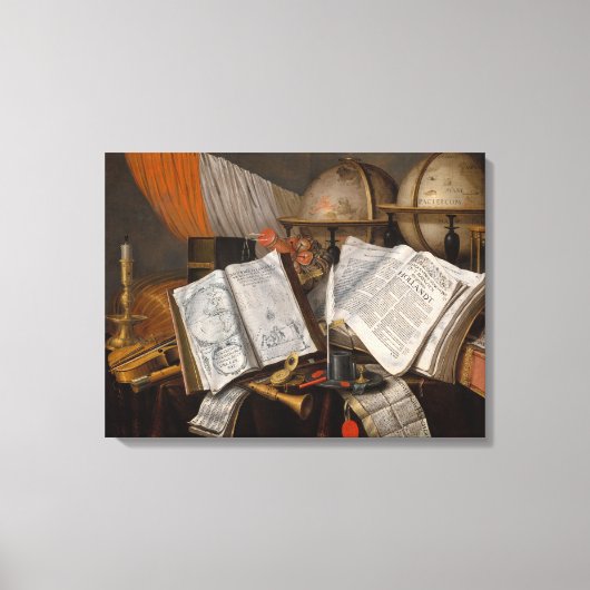 A Vanitas Still Life mit Flag, 1662 von Collier Leinwanddruck (Vorderseite)