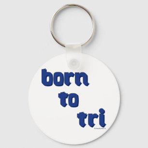 A variety of products with the "born to tri" logo schlüsselanhänger