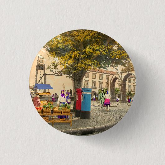 A Vendedora de Abacaxis (Ponta Delgada - Azoren) Button (Vorderseite)