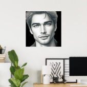 A Very Handsome Young Man on a 24x24 Wall Poster (Heimbüro)