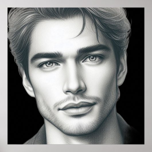 A Very Handsome Young Man on a 24x24 Wall Poster (Vorne)