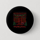 A Very Merry Bookmas Cozy Christmas Bookstore Holi Button (Vorderseite)