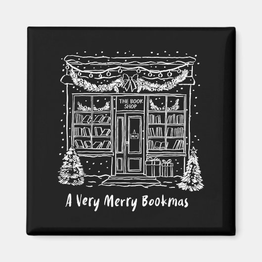 A Very Merry Bookmas Cozy Christmas Bookstore Holi Magnet (Vorne)